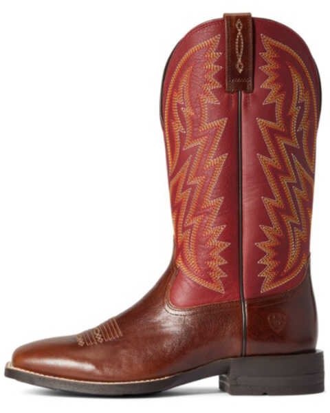 Image #2 - Ariat Men's Crest Macaw Red Dynamic Performance Western Boot - Broad Square Toe, Brown, hi-res
