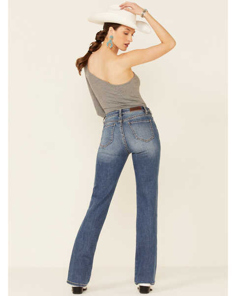 Rock & Roll Denim Women's Medium Wash Stretch High Rise Bootcut Jeans , Medium Blue, hi-res
