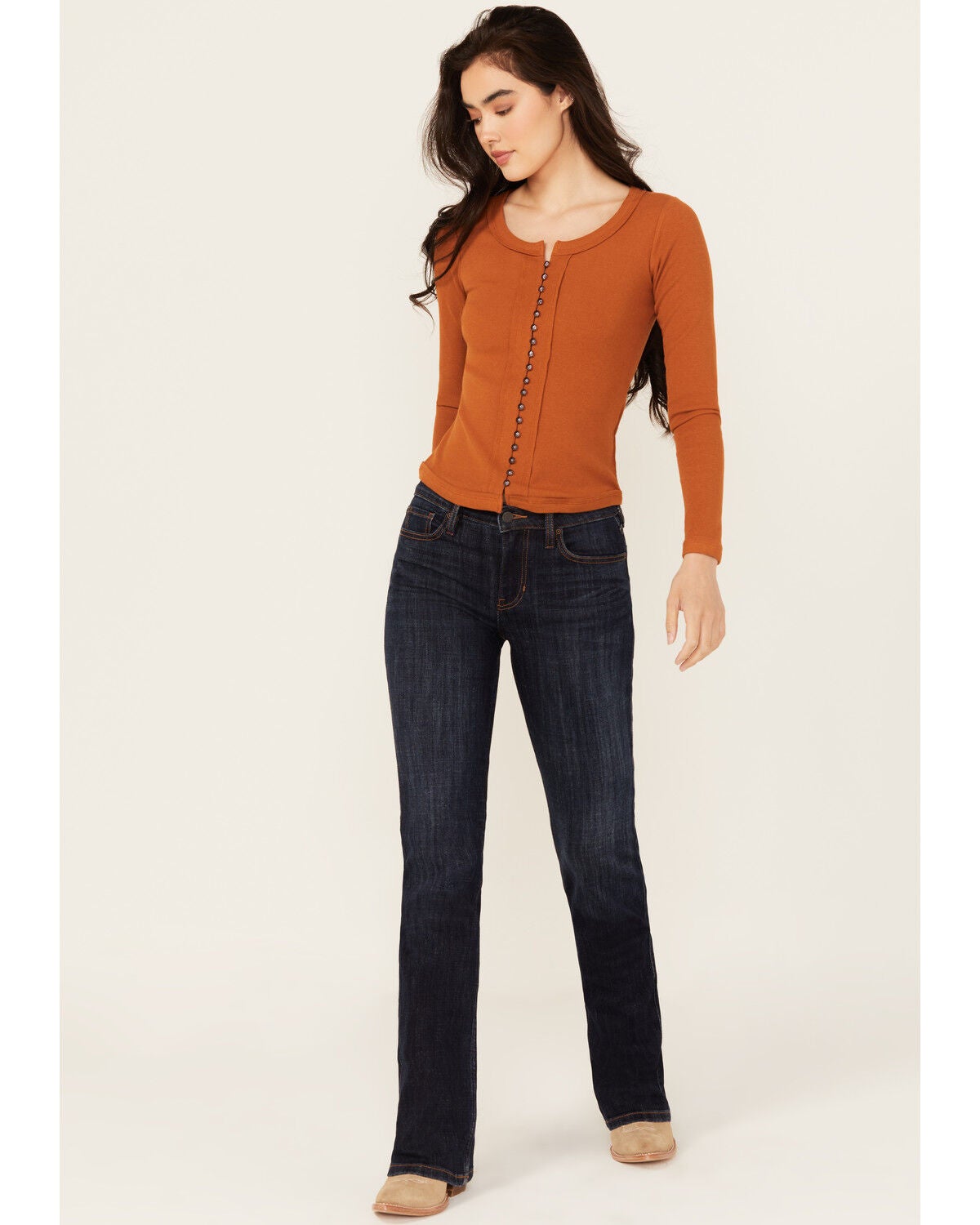 Idyllwind Women's Rebel Mid Rise Bootcut Stretch Denim Jeans, Dark Wash, hi-res