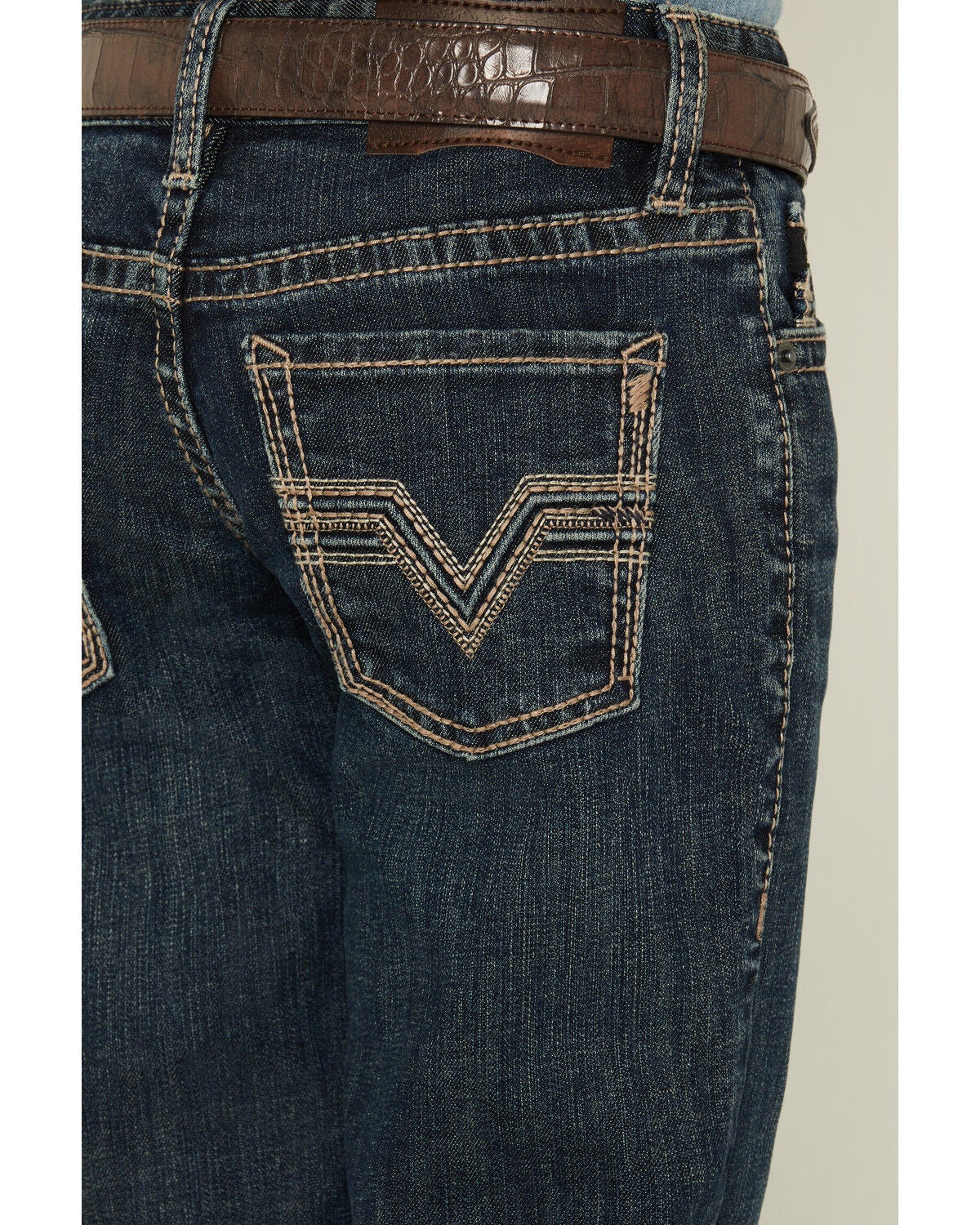 Image #2 - Rock & Roll Denim Boys' Dark Wash Bootcut Stretch Denim Jeans, Dark Wash, hi-res