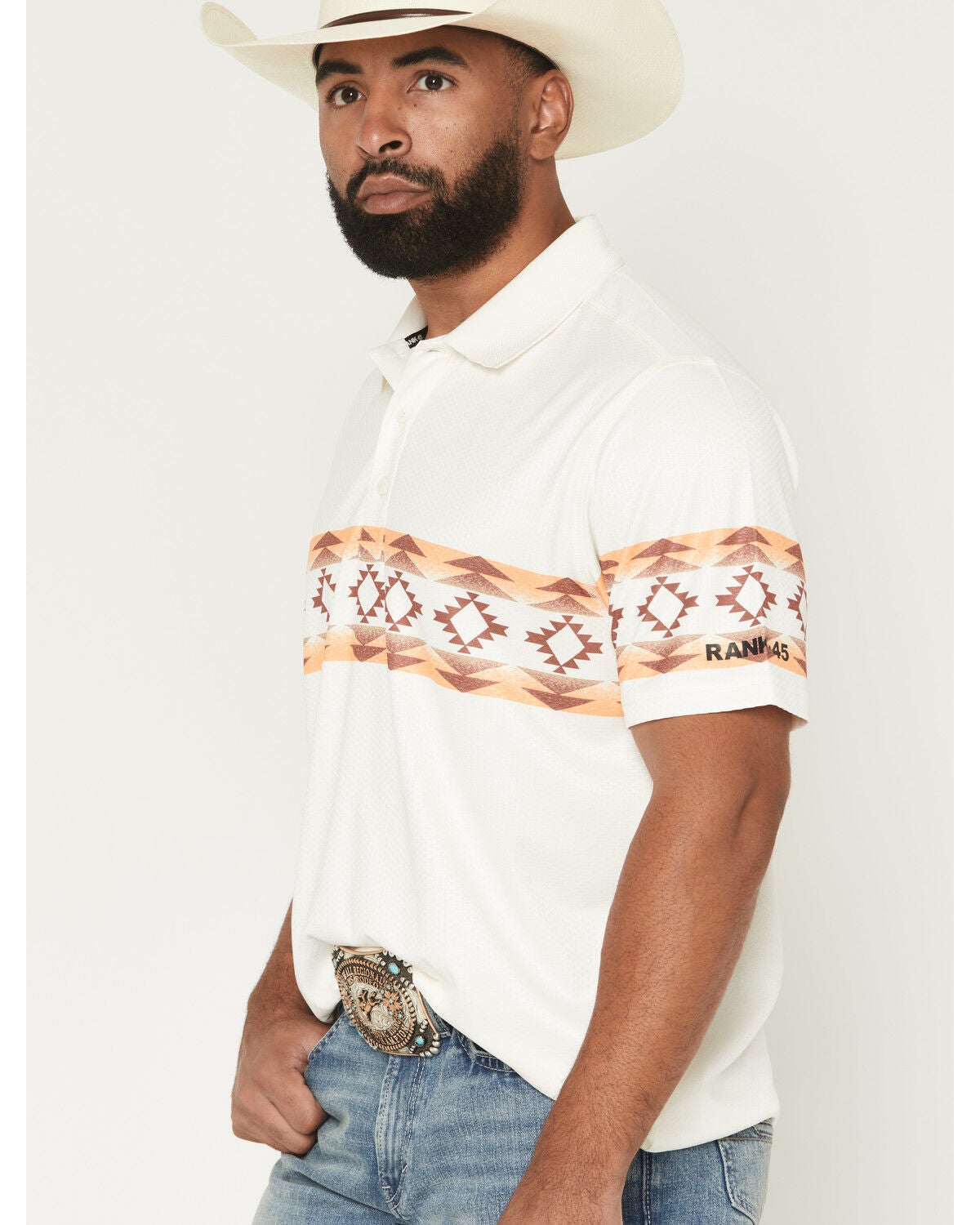 RANK 45® Men's Josey Southwestern Border Short Sleeve Button-Down