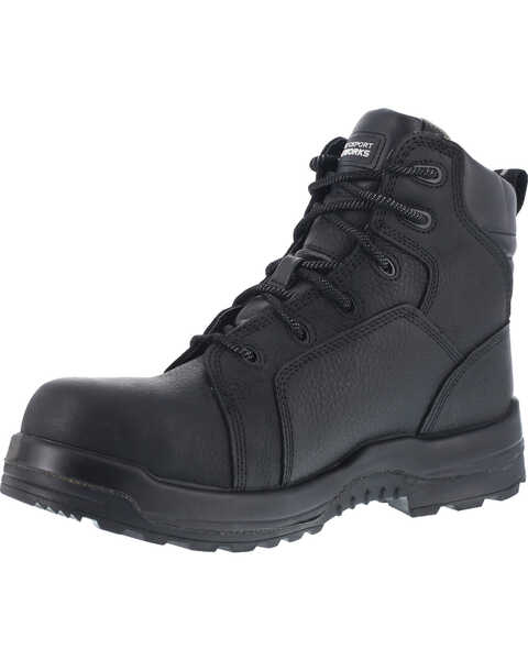 Image #2 - Rockport Works Women's More Energy Waterproof 6" Lace-Up Work Boots - Composite Toe, Black, hi-res