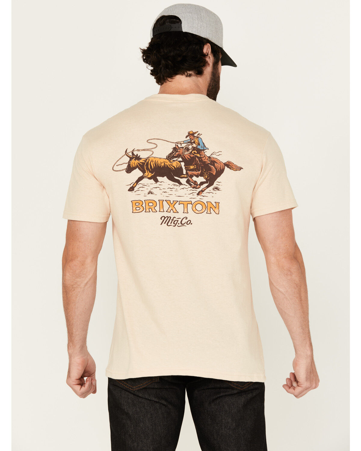 Image #1 - Brixton Men's Wrangling Cowboy Short Sleeve Graphic T-Shirt, , hi-res