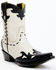 Planet Cowboy Women's Wingtip Leather Western Boot - Snip Toe , Cream/black, hi-res