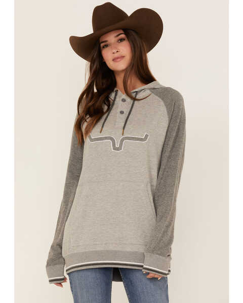 Kimes Ranch Women's Summer Love Sweatshirt Hooded Pullover, Grey, hi-res