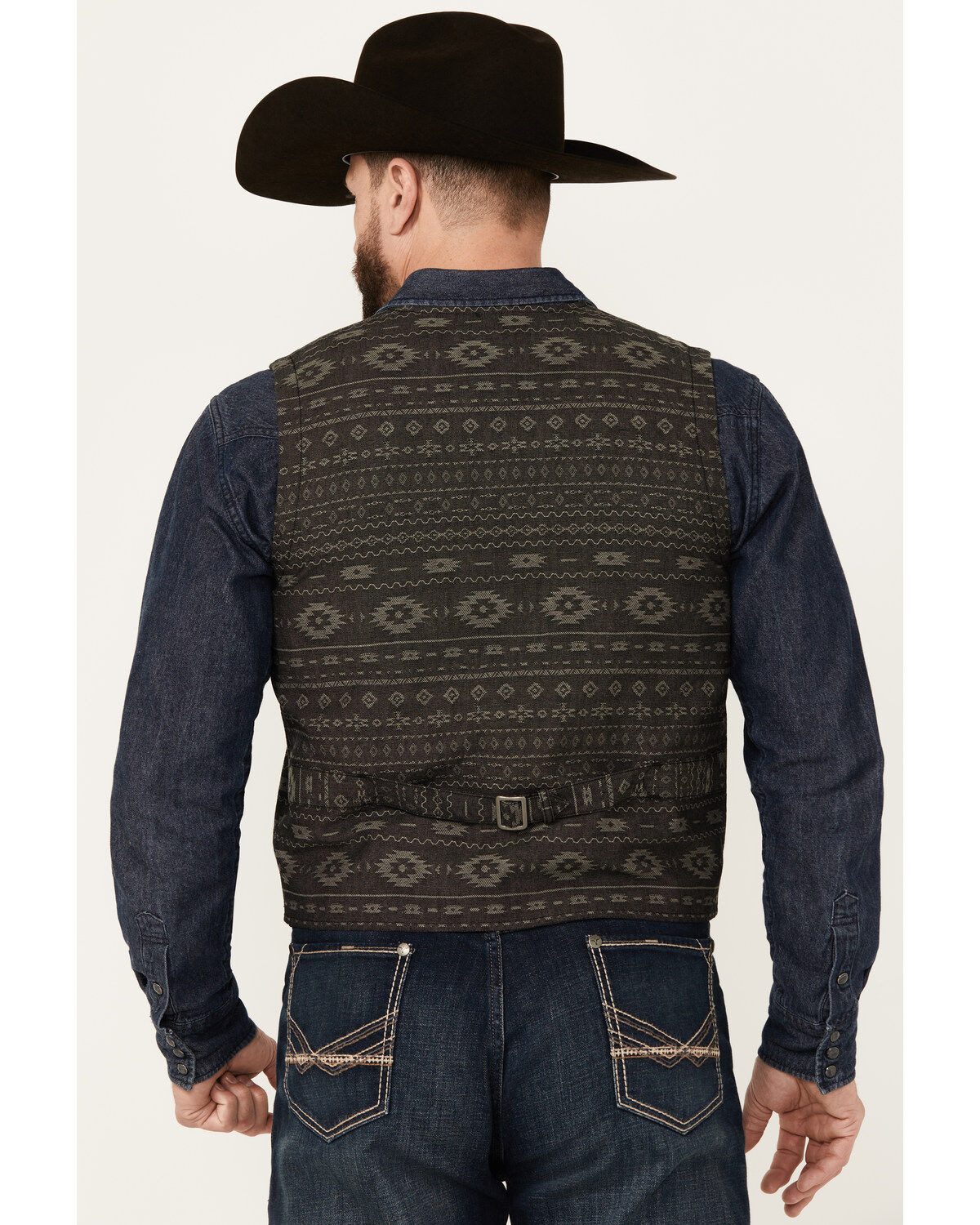 Image #4 - Moonshine Spirit Men's Regent Southwestern Print Vest, Charcoal, hi-res