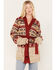 Wrangler Retro Women's Southwestern Print Hooded Cardigan, Oatmeal, hi-res