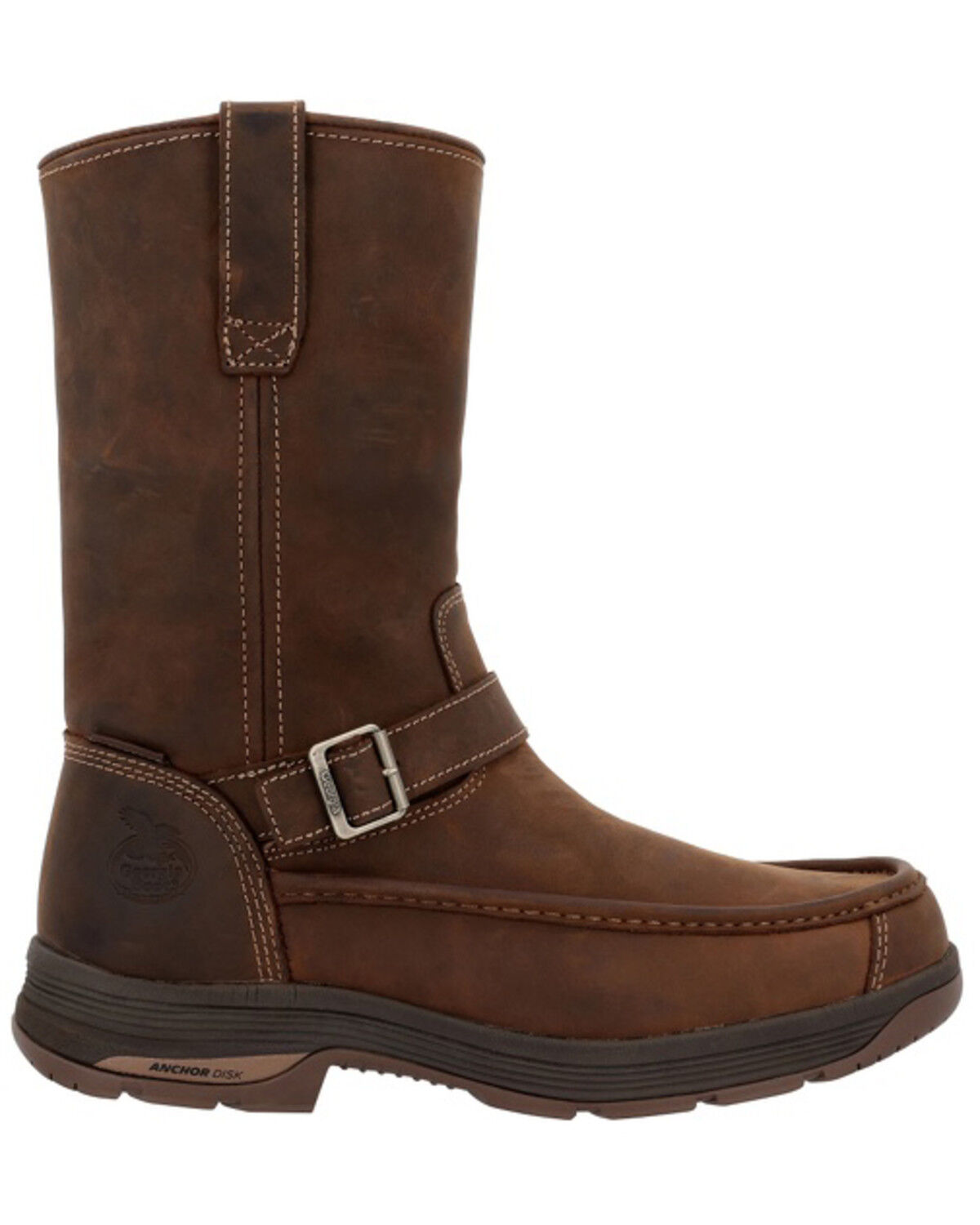 Image #2 - Georgia Men's 11" Athens Superlyte Waterproof Wellington Pull-On Work Boots - Soft Toe, Brown, hi-res