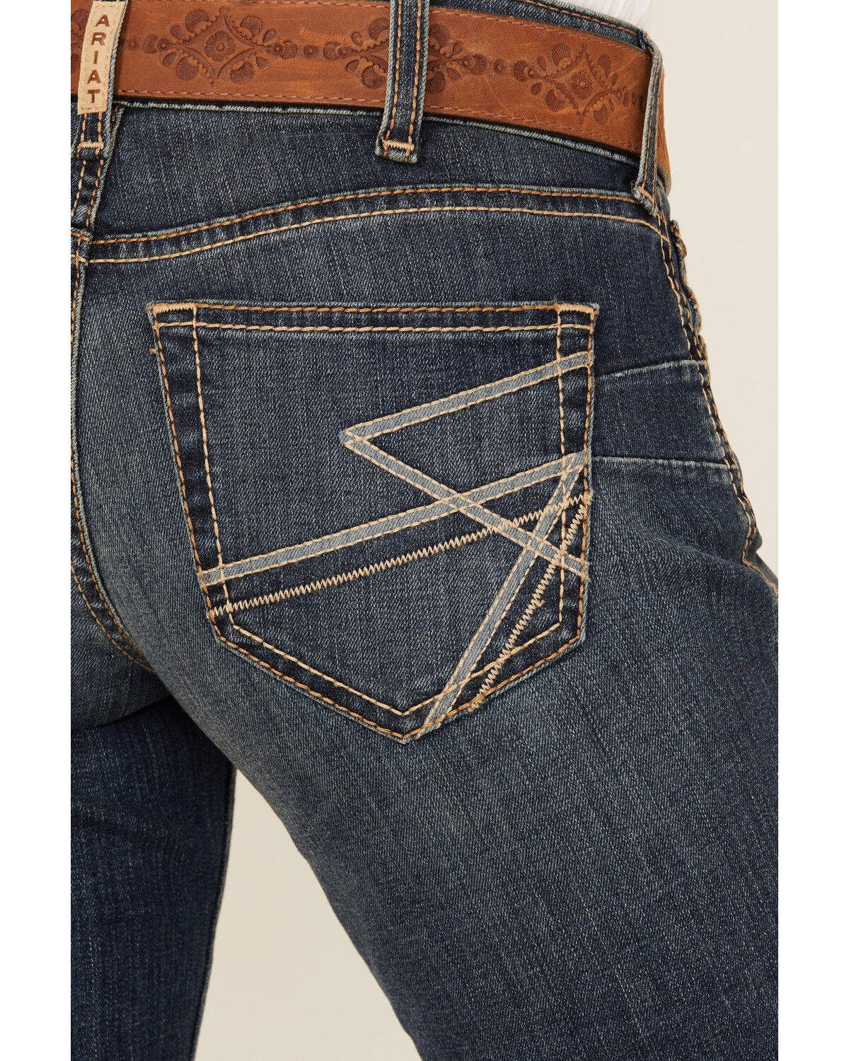 Image #2 - Ariat Women's Sonia Dark Wash Mid Rise Bootcut Stretch Denim Jeans, Dark Wash, hi-res