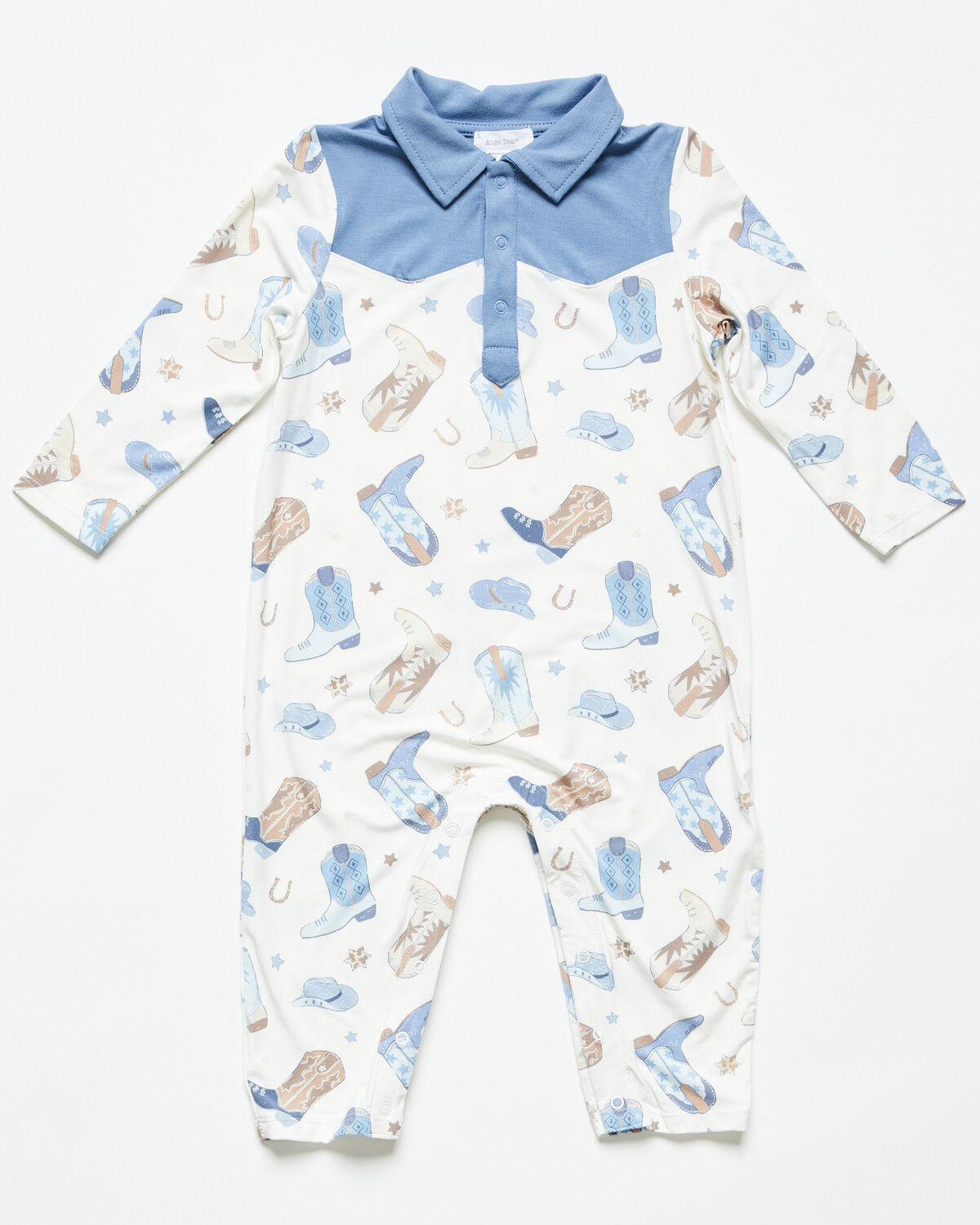Angel Dear Infant Boys' Boot Conversation Print Long Sleeve Onesie