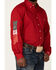 Resistol Men's Mexico Logo Embroidered Long Sleeve Button Down Western Shirt , Red, hi-res