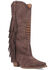 Image #1 - Dingo Women's Spirit Trail Fringe Tall Western Boots - Round Toe, Brown, hi-res