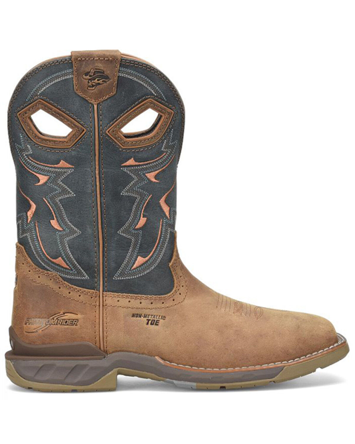 Image #2 - Phantom Rider Men's Troy Western Work Boots - Composite Toe, Brown, hi-res