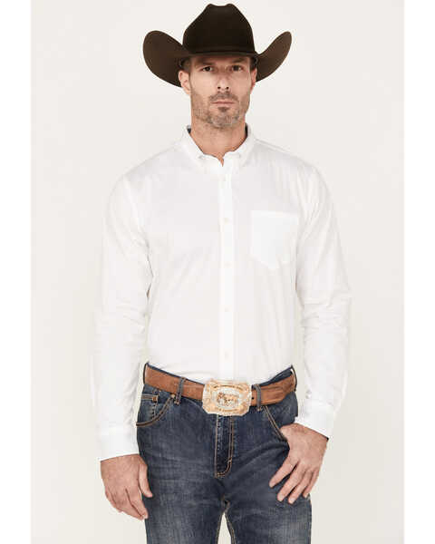 Cody James Men's Rare Bird Solid Long Sleeve Button-Down Stretch Western Shirt, White, hi-res