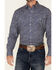 Tin Haul Men's Vintage Floral Print Long Sleeve Snap Western Shirt , Blue, hi-res