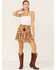 Image #1 - Z&L Women's Floral Tiered Mini Skirt , Gold, hi-res