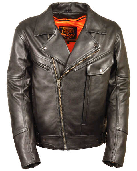 Milwaukee Leather Men's Side Belt Utility Pocket Motorcycle Jacket - 4X, Black, hi-res