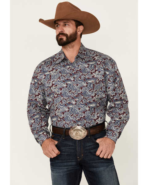 Stetson Men's Resolute Paisley Print Long Sleeve Snap Western Shirt , Multi, hi-res