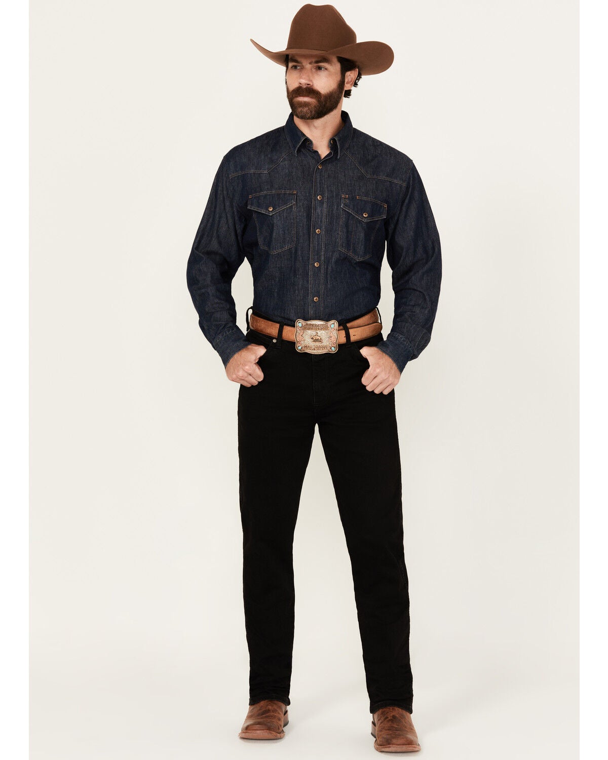 Wrangler Retro Men's Blackwell Slim Straight Stretch Denim Jeans - Tall, Black, hi-res