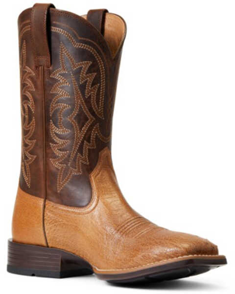 Ariat Men's Ranger Smooth Full Quill Ostrich Night Life Ultra Western Boot - Broad Square Toe , Brown, hi-res