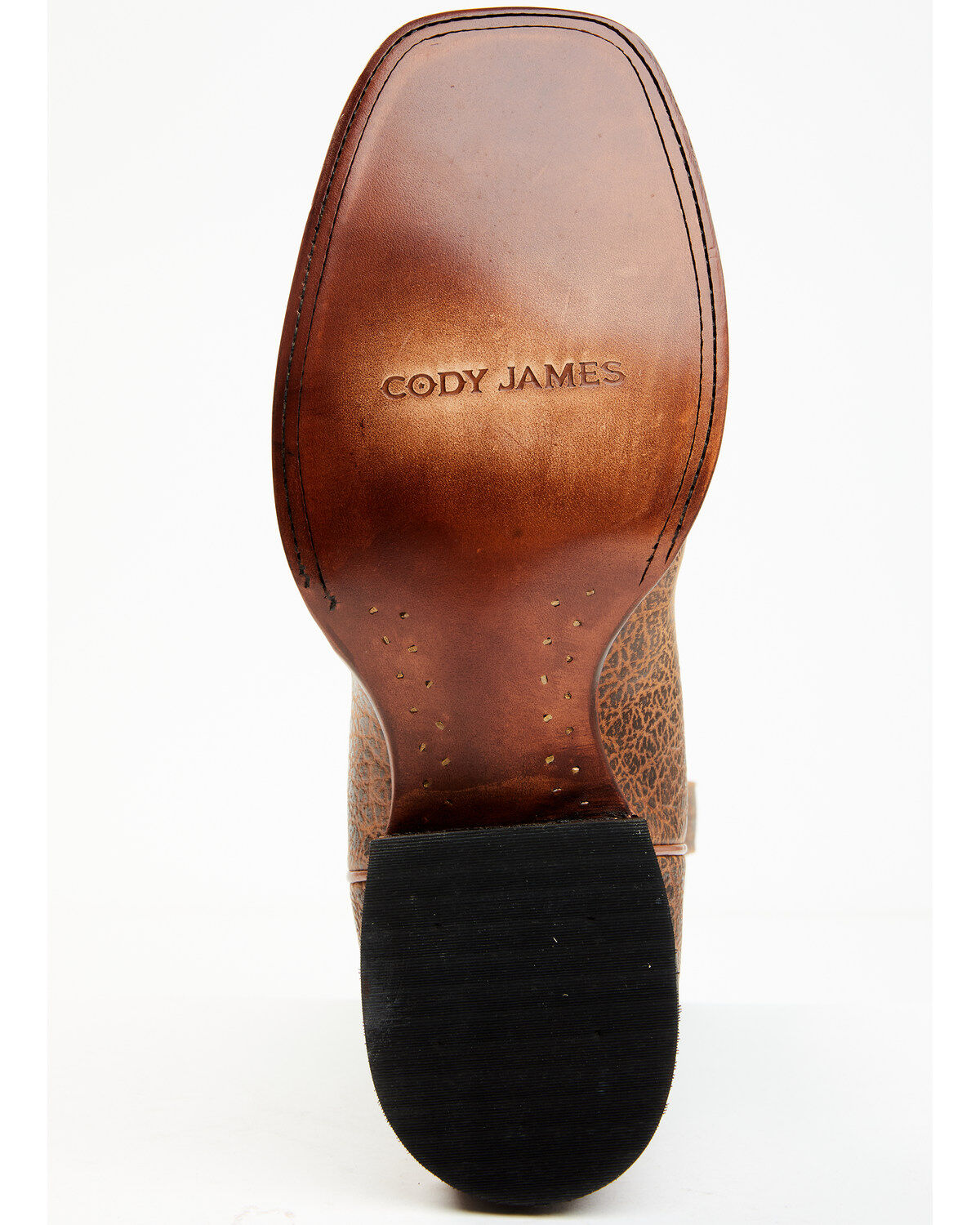 Image #7 - Cody James Men's Ozark Apple Leather Western Boot - Broad Square Toe, Navy, hi-res