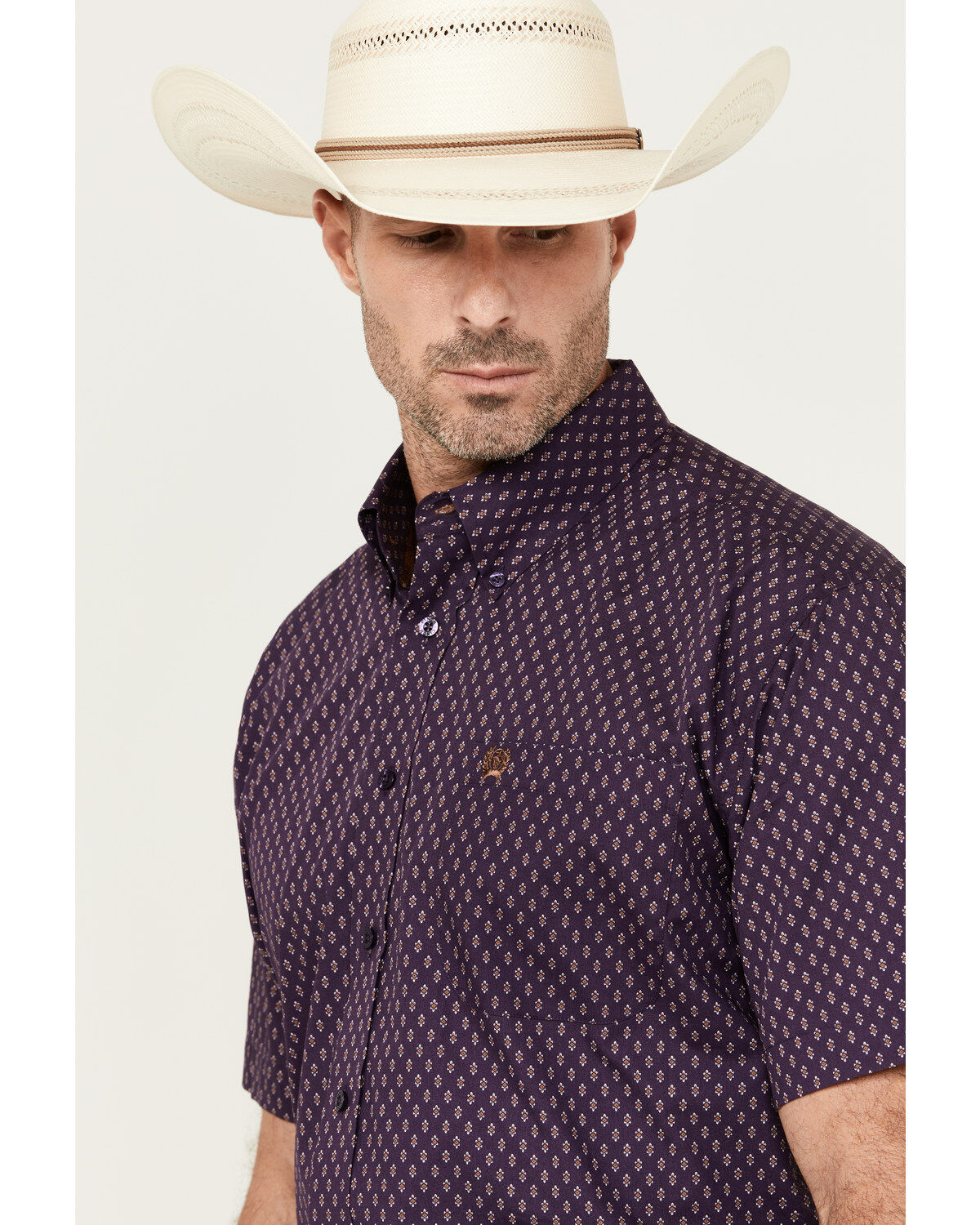 Product Name:  Cinch Men's Geo Print Short Sleeve Button-Down Western Shirt
