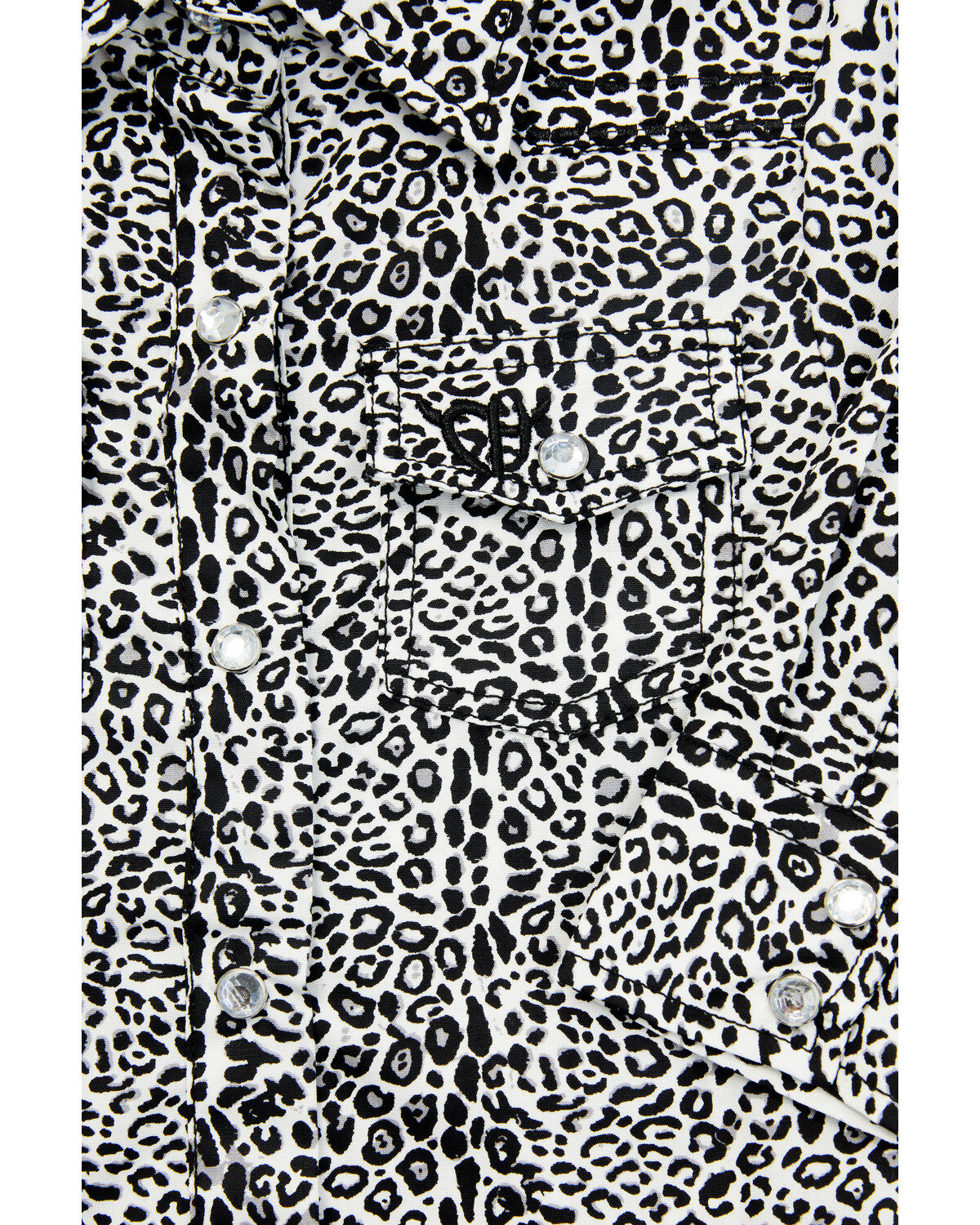 Image #2 - Cowgirl Hardware Infant Girls' Leopard Print Long Sleeve Snap Onesie, Black, hi-res