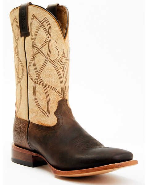 RANK 45® Men's Deuce Western Boots - Broad Square Toe, Cream/brown, hi-res