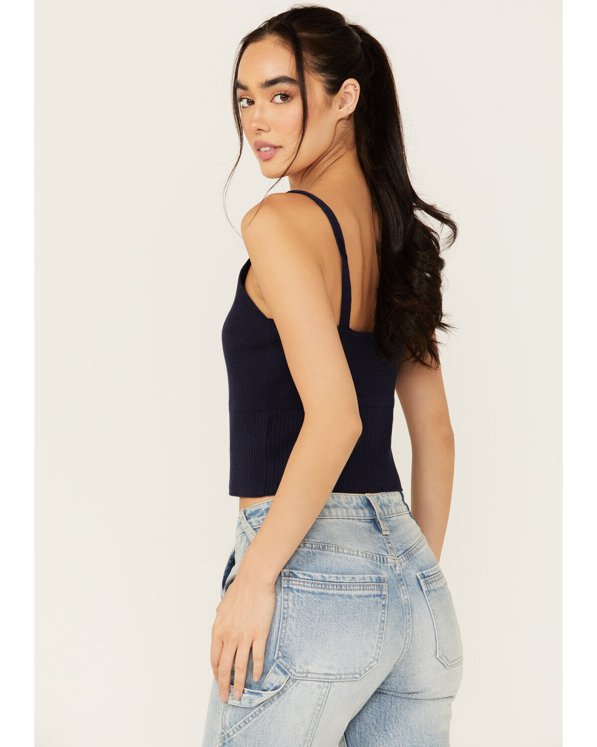Image #4 - Cleo + Wolf Women's Abbie Sweater Tank, Navy, hi-res