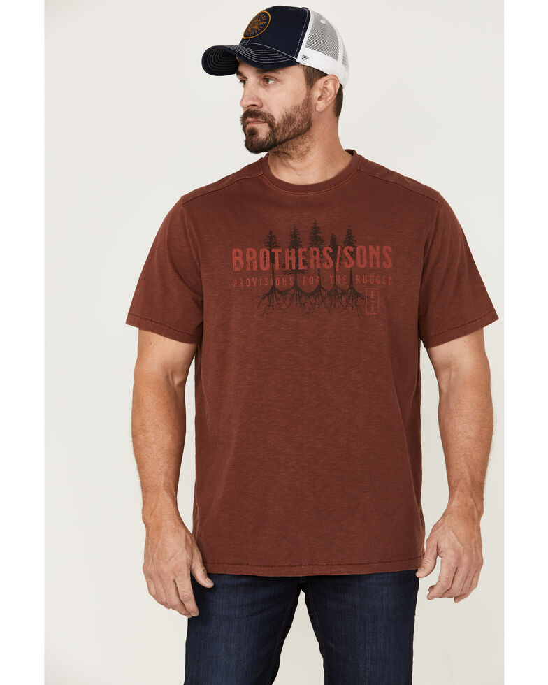 Brothers & Sons Men's Badlands Treeline Graphic T-Shirt , Red, hi-res
