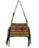American West Women's Southwestern Tapestry Fringe Shoulder Bag, Red, hi-res