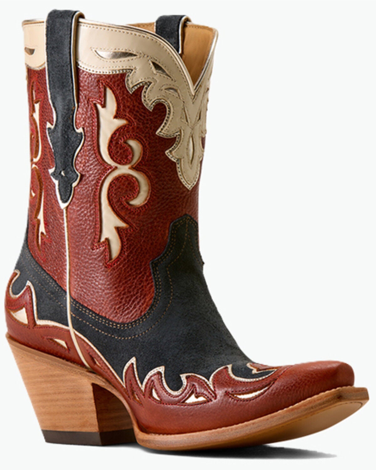Image #1 - Ariat Women's Juanita Western Booties - Snip Toe, Red, hi-res