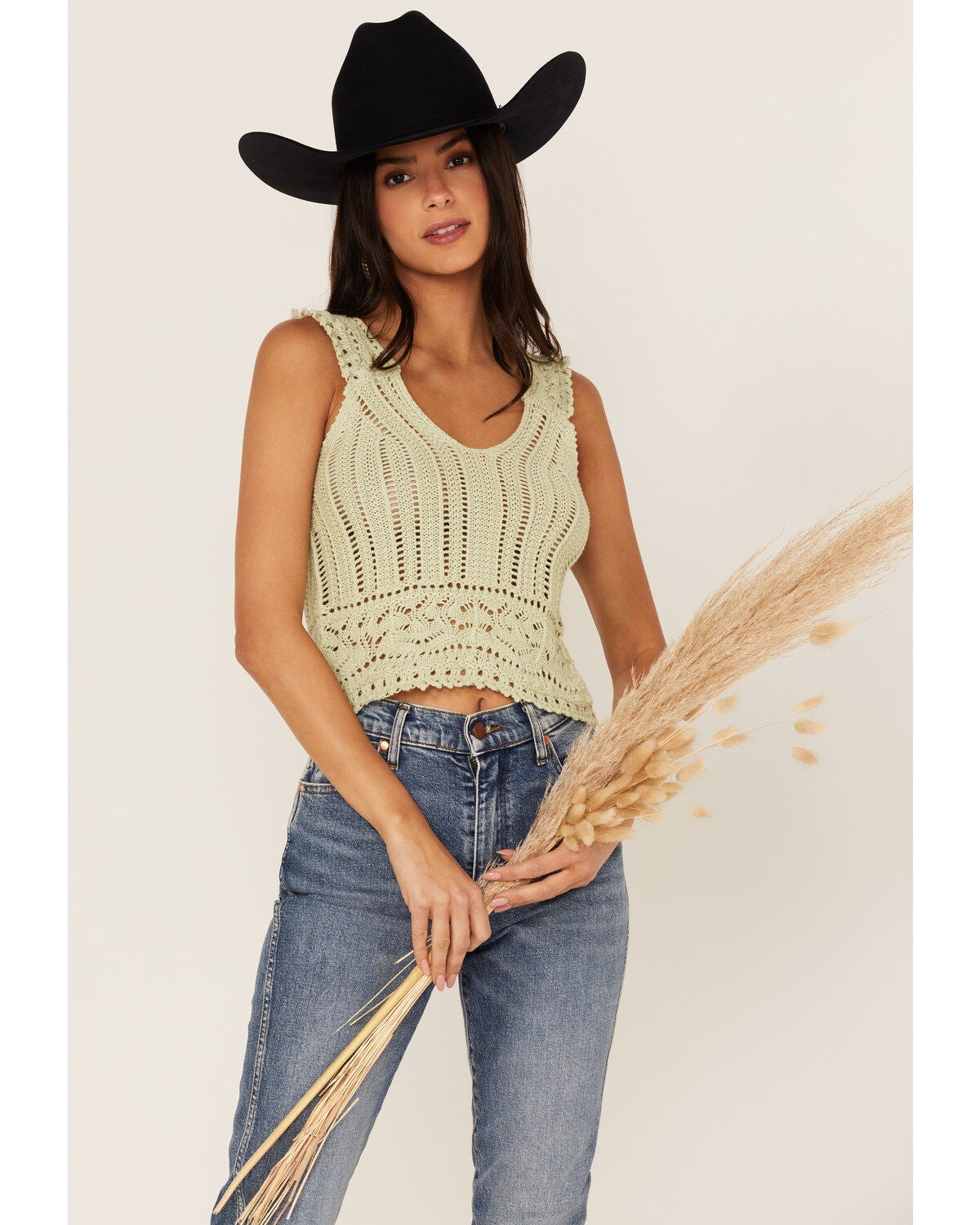 Shyanne Women's Sweater Knit Tank, Seafoam