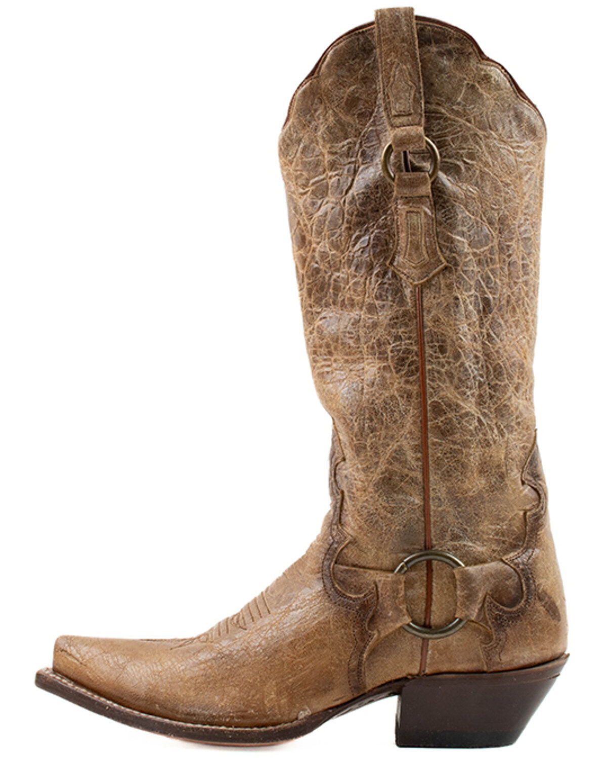 Image #3 - Dan Post Women's Greta Crackle Western Boots - Snip Toe, Tan, hi-res
