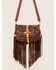 Vintage Boho Bags Women's Luxury Designer Monogram Logo Satchel Messenger Bag, Brown, hi-res