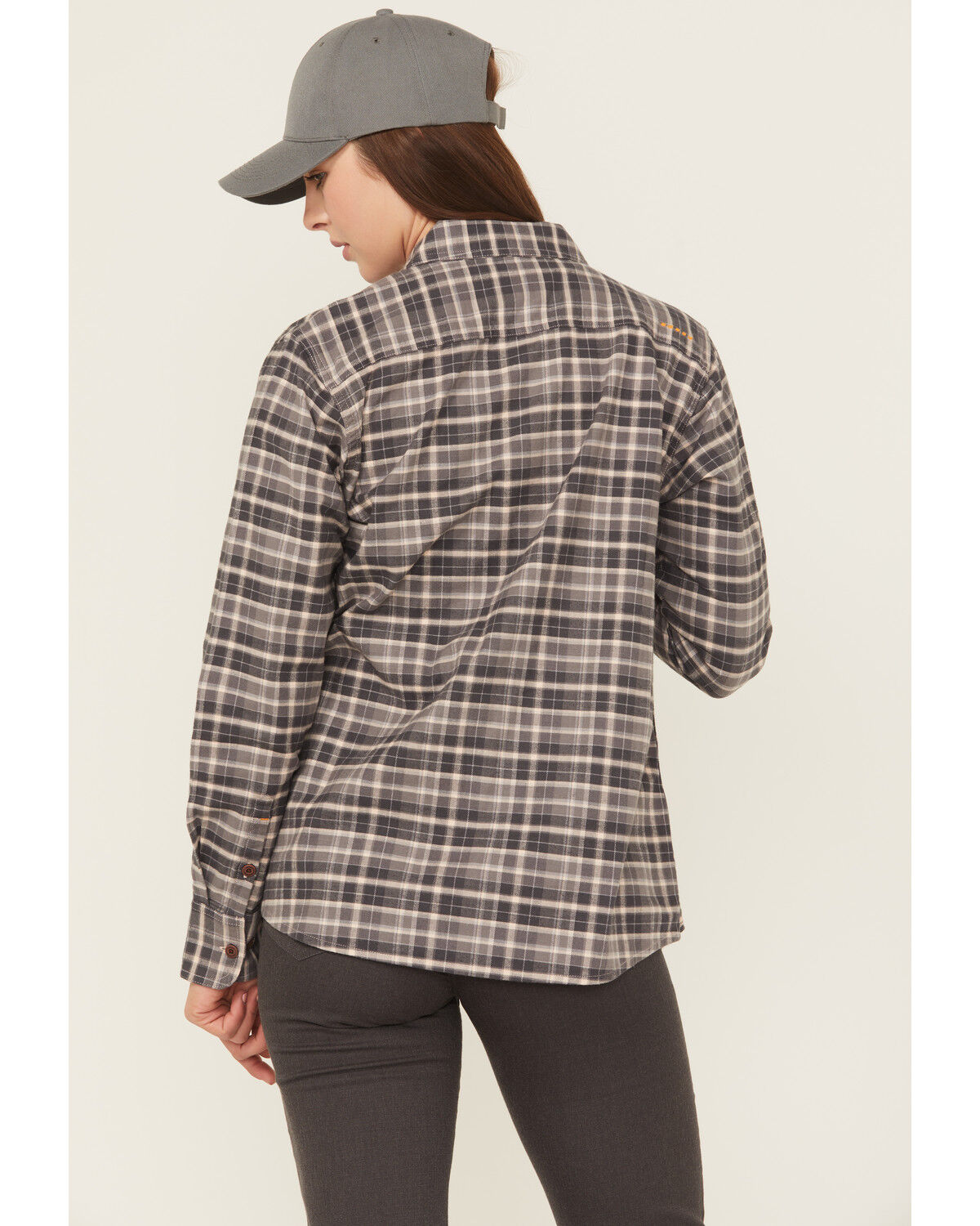 Image #4 - Ariat Women's Rebar Flannel DuraStretch Long Sleeve Button-Down Work Shirt, Charcoal, hi-res