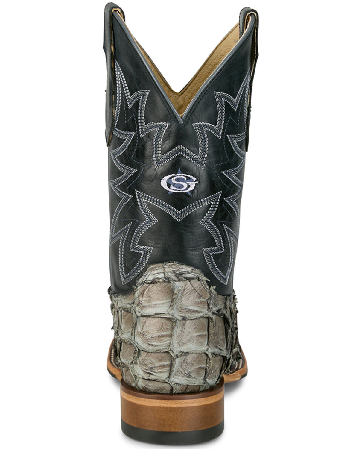 Image #5 - Justin Men's Ocean View Exotic Caiman Western Boots - Broad Square Toe, Grey, hi-res