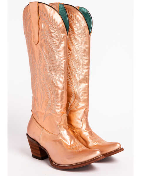 Image #12 - Corral Women's Gold Embroidery Tall Top Cowgirl Boots - Pointed Toe , , hi-res