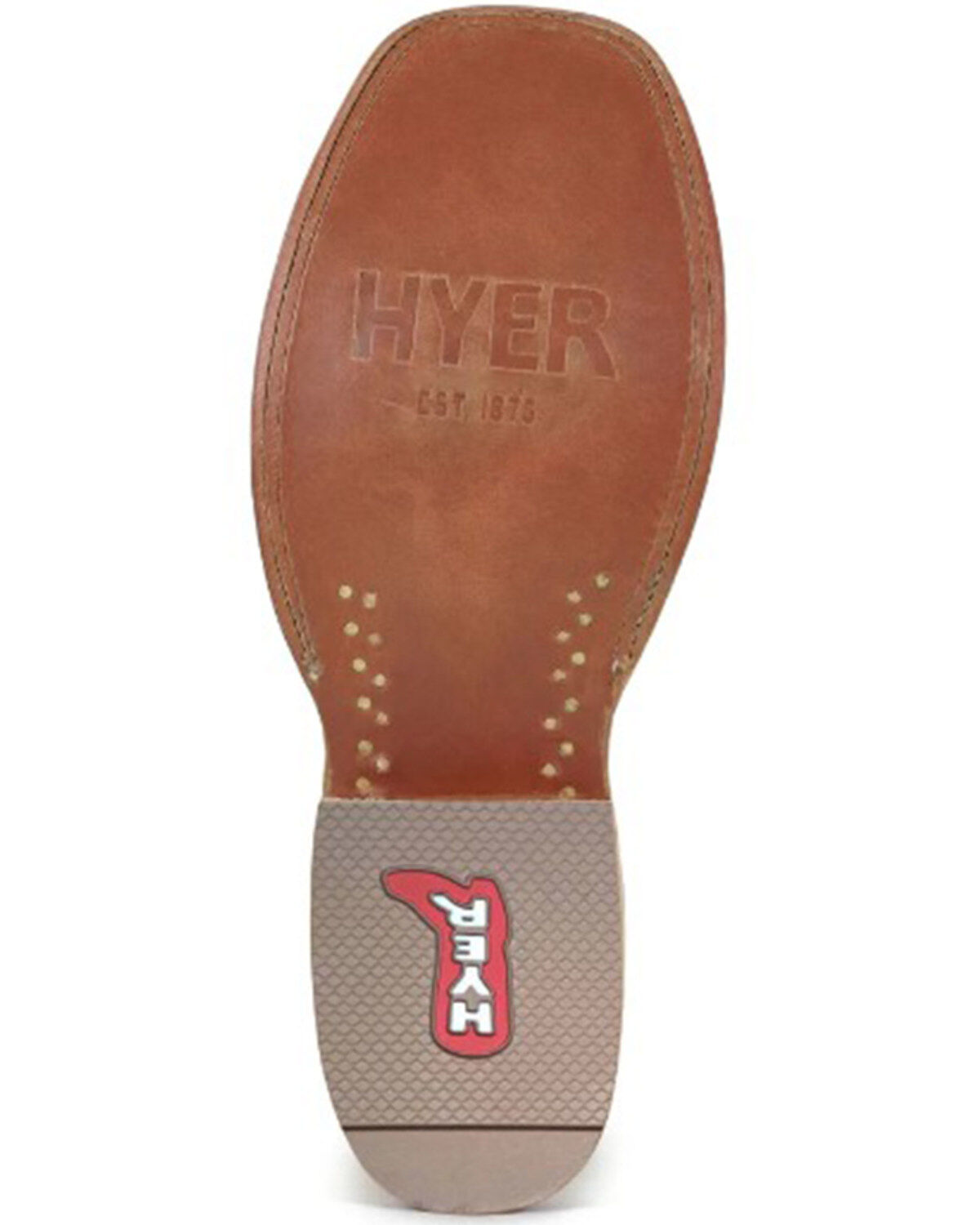 Image #3 - Hyer Men's Codell Western Boots - Broad Square Toe, Brown, hi-res