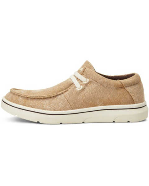 Image #2 - Ariat Little Girls' Washed Canvas Casual Lace-Up Hilo - Round Toe , Beige/khaki, hi-res