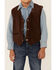 Scully Kid's Boar Suede Vest, Espresso, hi-res