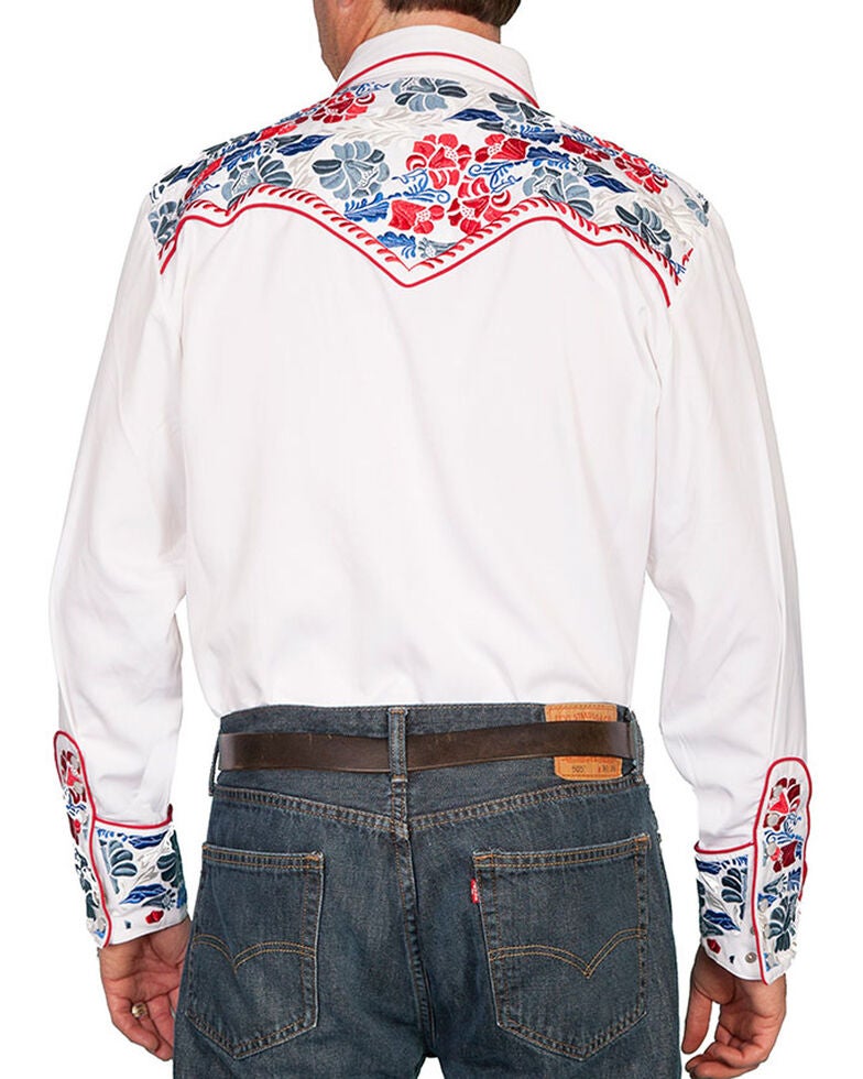 scully floral embroidered western shirt