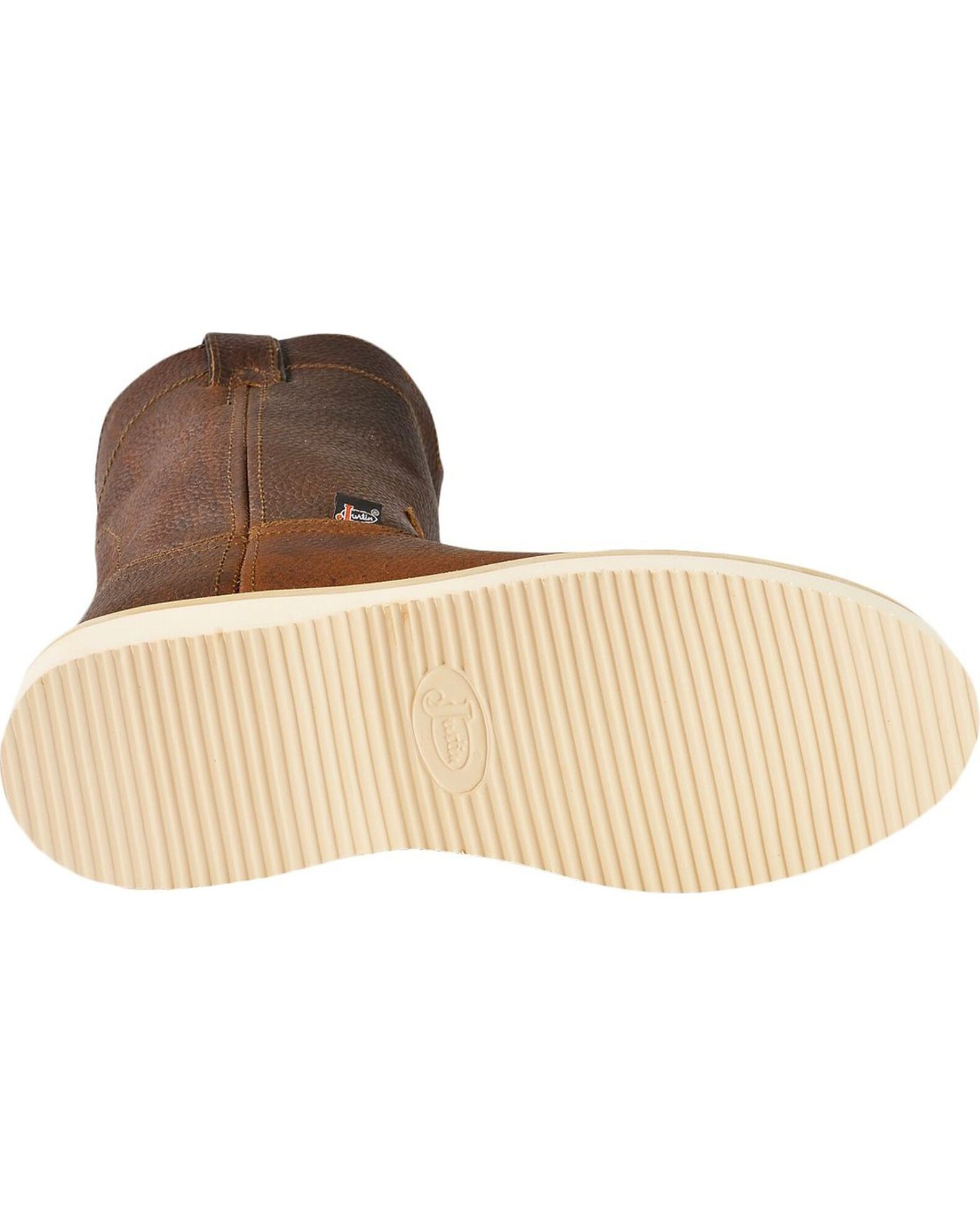 Image #5 - Justin Men's Axe Electrical Hazard Light Duty Pull On Work Boots - Soft Toe, Tan, hi-res