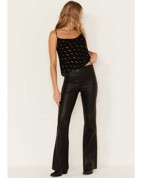 Idyllwind Women's Lindsay Leather Flare Pants, Black, hi-res