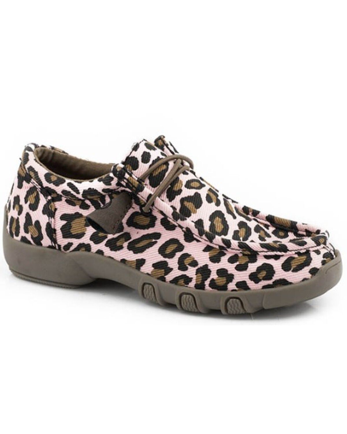 Image #1 - Roper Little Girls' Chillin Leopard Print Slip-On Casual Shoes - Moc Toe, Pink, hi-res