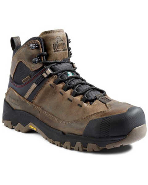 Image #1 - Kodiak Men's Quest Bound Mid Lace-Up Waterproof Hiker Work Boots - Composite Toe, Medium Brown, hi-res