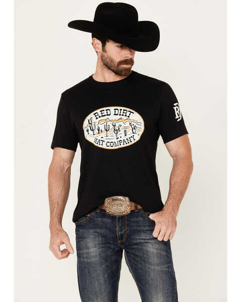 Red Dirt Hat Men's Wild West Scenic Logo Short Sleeve Graphic T-Shirt, Black, hi-res