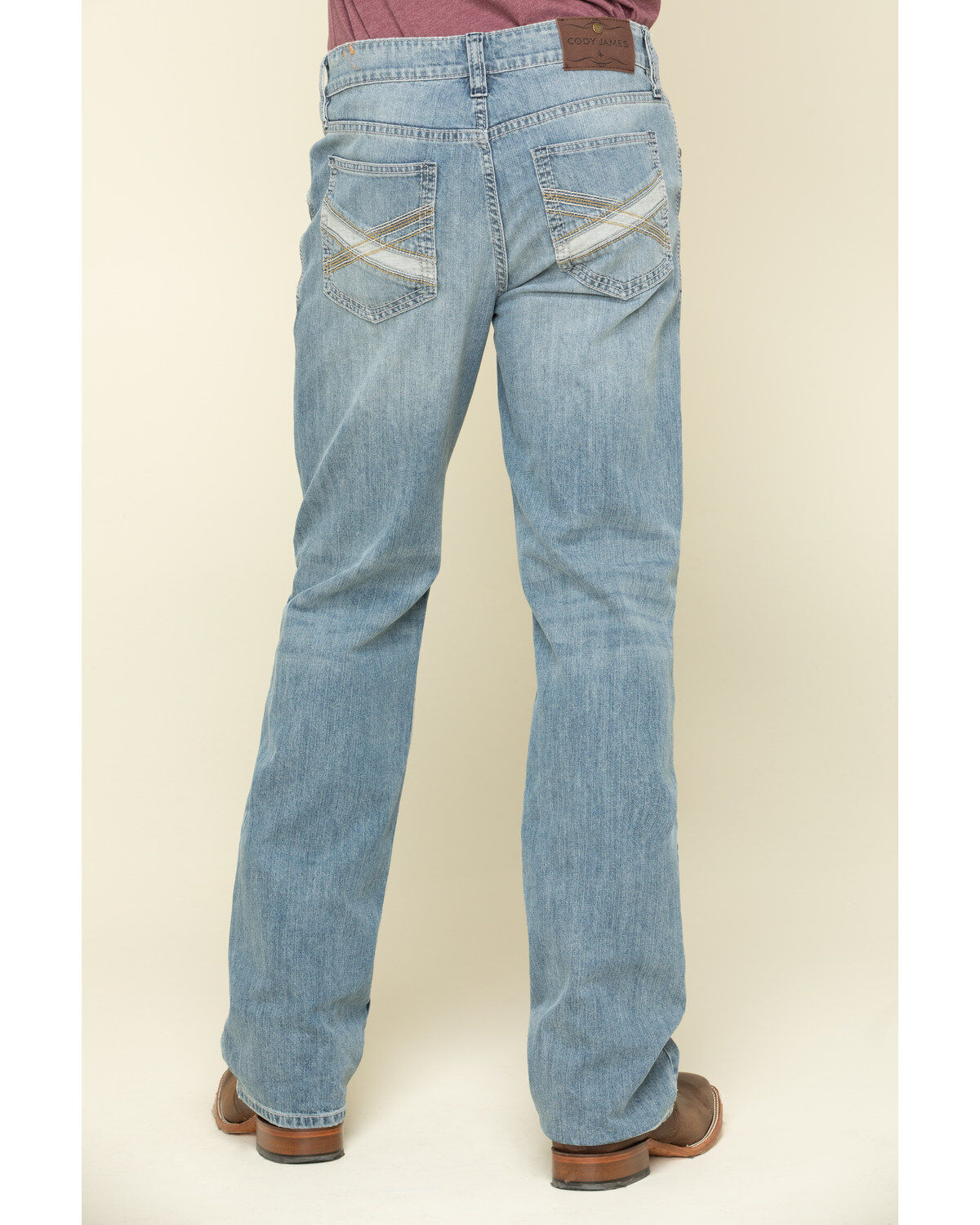 Image #1 - Cody James Men's Blue Shadow Wash Wyatt Slim Bootcut Stretch Denim Jeans, , hi-res