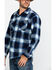 Pendleton Men's Navy Board Oxford Plaid Long Sleeve Western Shirt , Navy, hi-res