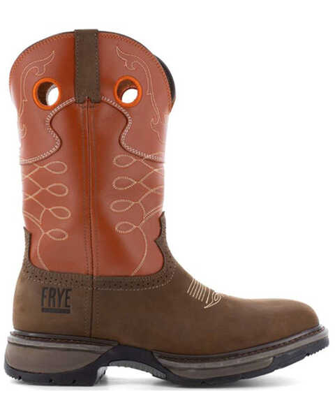 Image #2 - Frye Men's 10" Safety Crafted Wellington Work Boots - Steel Toe, Brown, hi-res